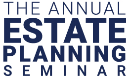 A typeset logo in navy blue that reads: The Annual Estate Planning Seminar